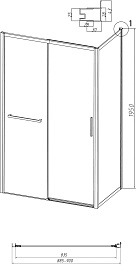 Grossman Боковая стенка Style 90x195 профиль черный матовый стекло шиншилла – фотография-8